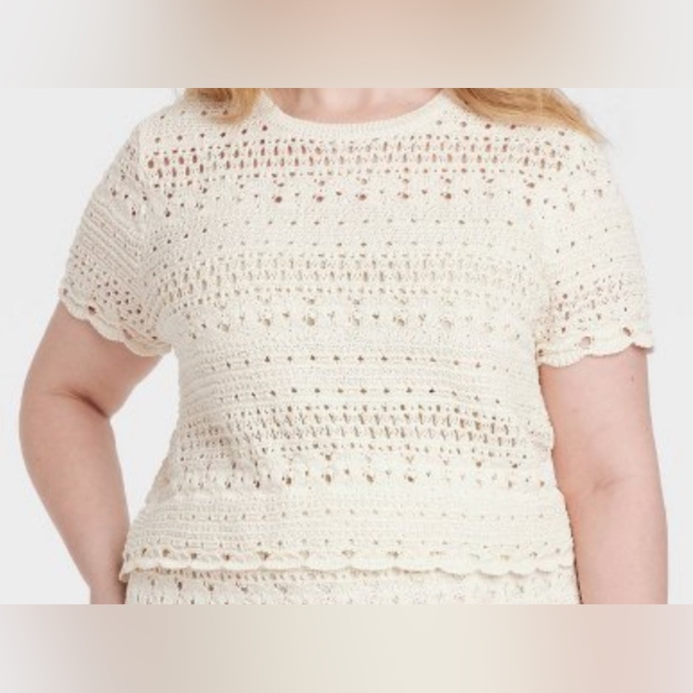 Universal Thread Cream Crochet Women's Sweater XXL